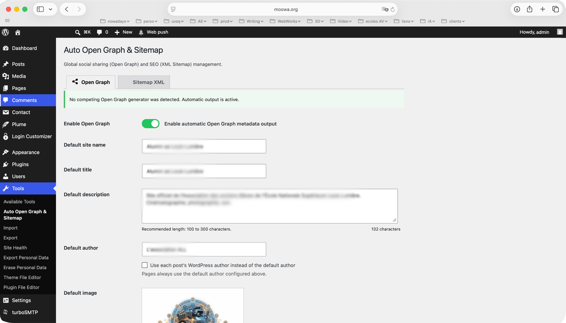 Open Graph Admin Interface