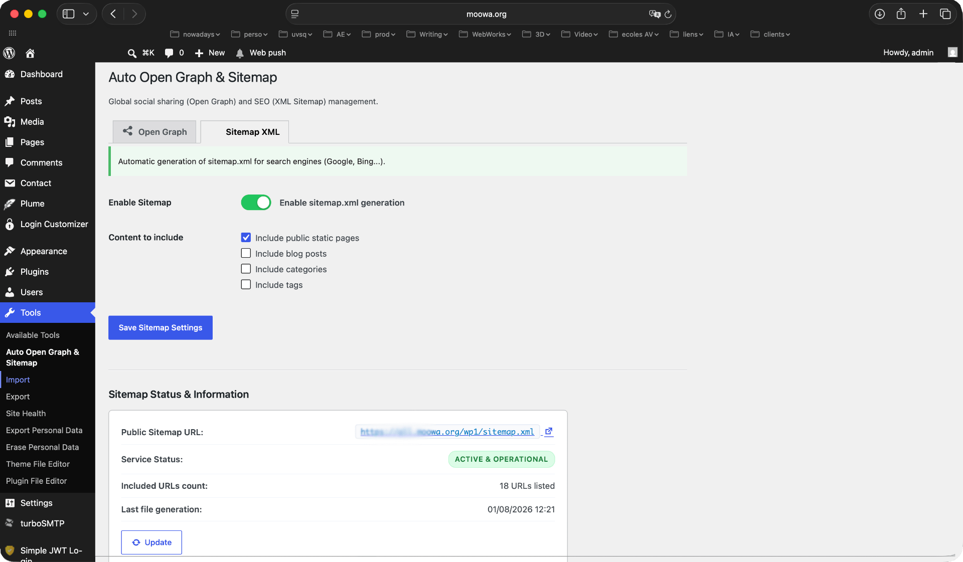 XML Sitemap Settings